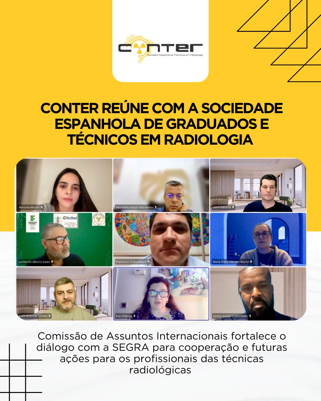 CONTER reúne com a Sociedade Espanhola de Graduados e Técnicos em Radiologia.